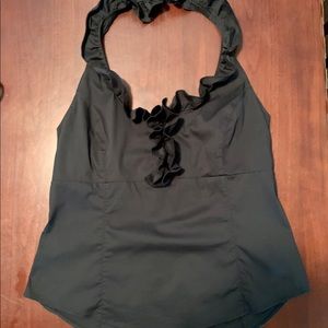 White House Black Market Ruffled Halter Top